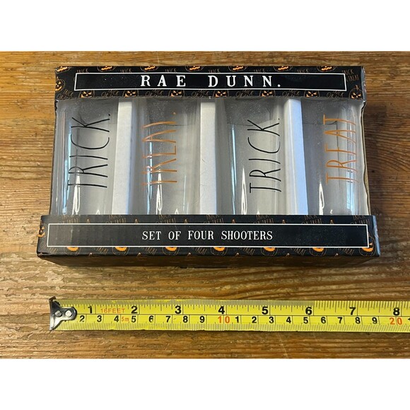 Rae Dunn Halloween Shot Glass Set of 4 Shooters Glasses NIB Trick Treat - Picture 3 of 3